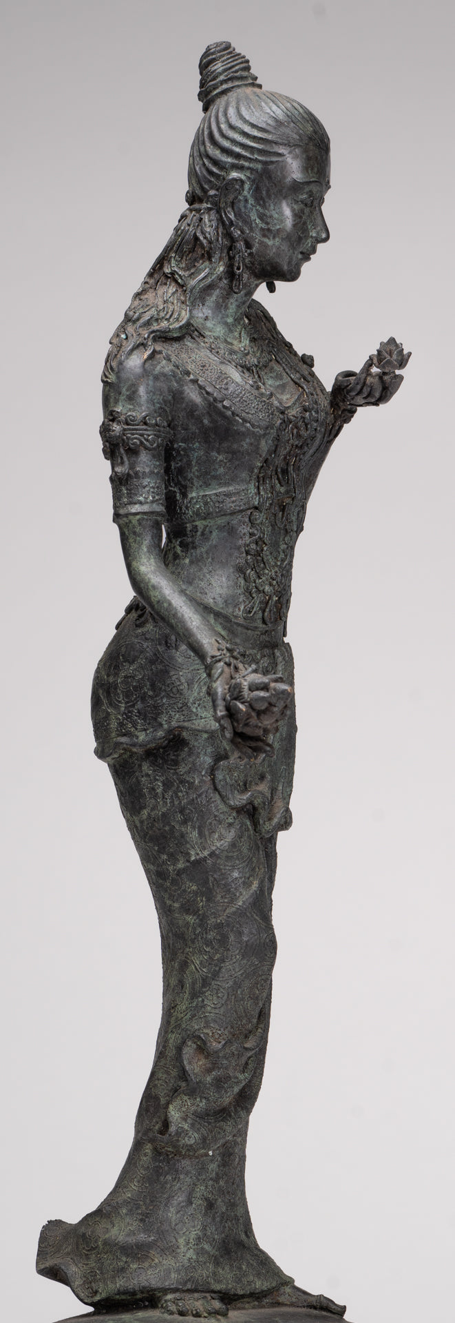 Masterpiece - Antique Java Style Majapahit Standing White Devi Tara Statue - 48cm/19"