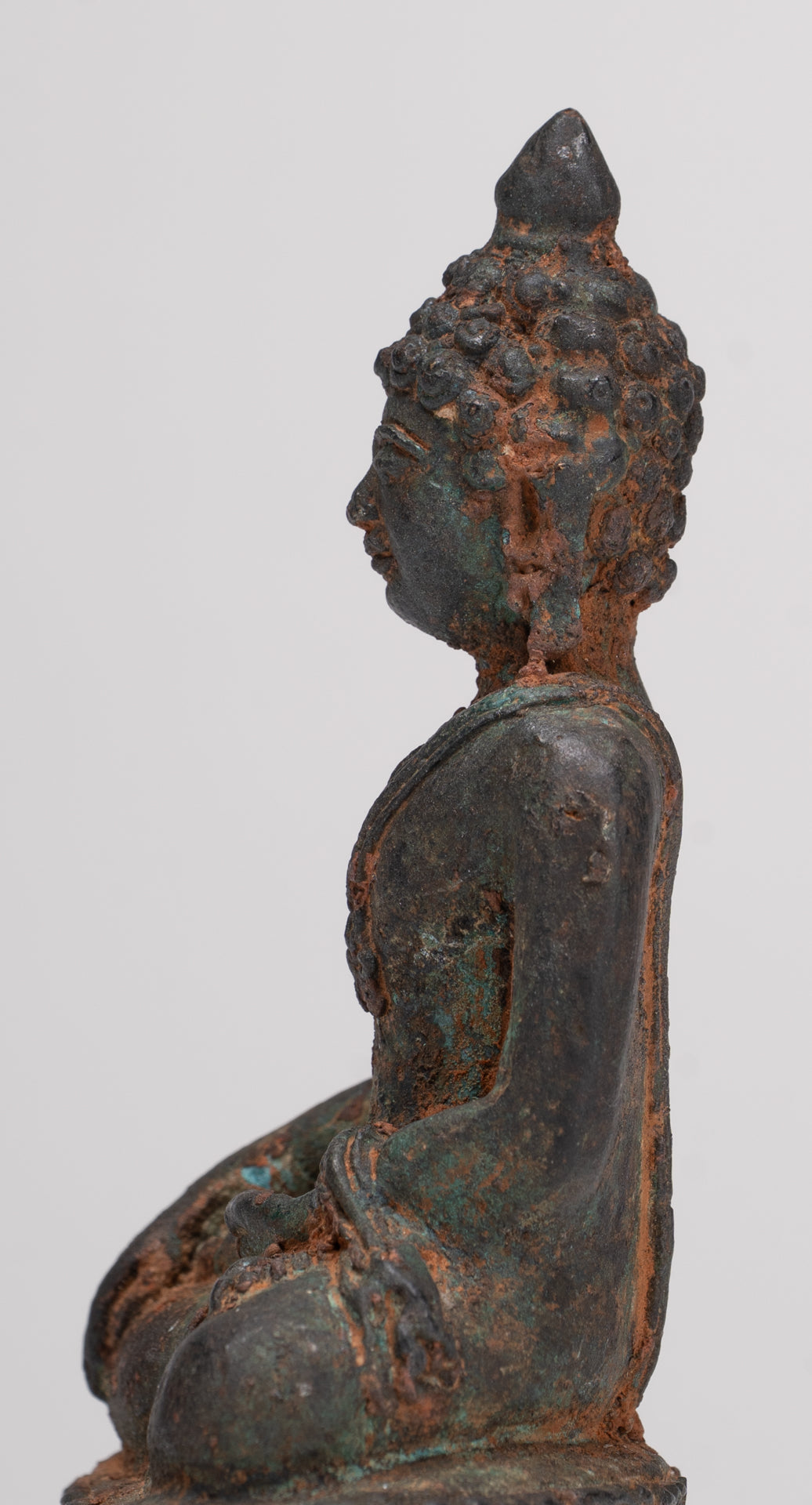 Buddha Statue - Antique Thai Style Bronze Chiang Saen Enlightenment Buddha Statue - 11.5cm/5"