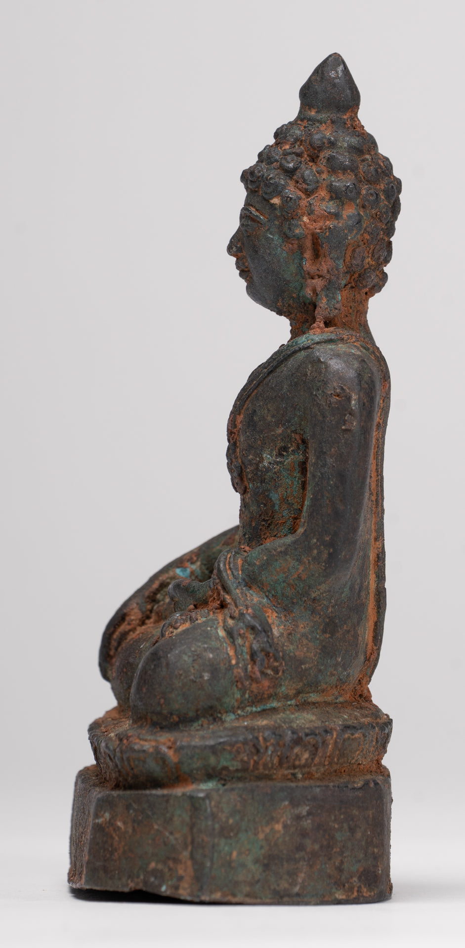 Buddha Statue - Antique Thai Style Bronze Chiang Saen Enlightenment Buddha Statue - 11.5cm/5"