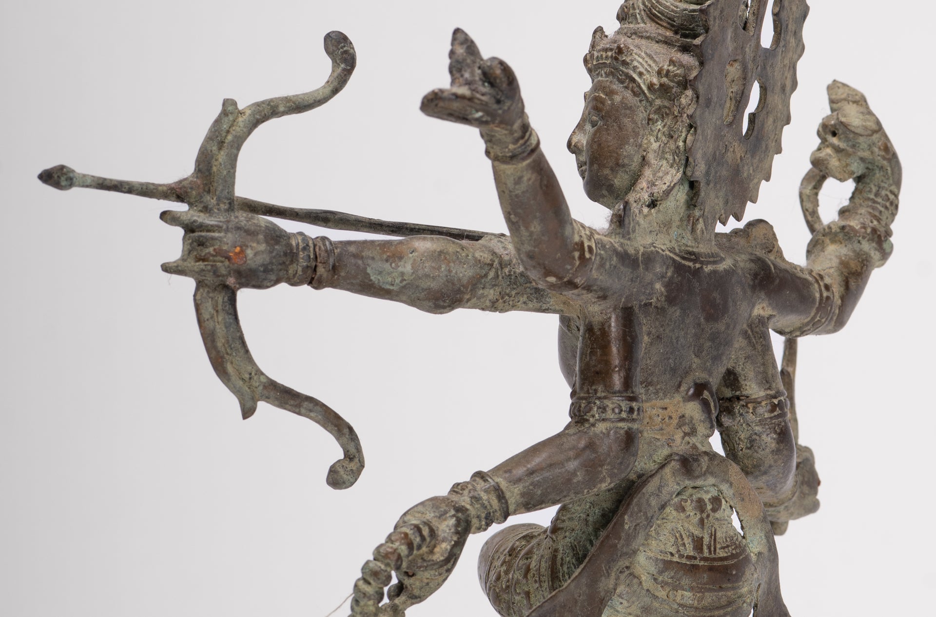 Rama Statue - Antique Majapahit Style Bronze Javanese Rama - Avatar of Vishnu - 24cm/10"