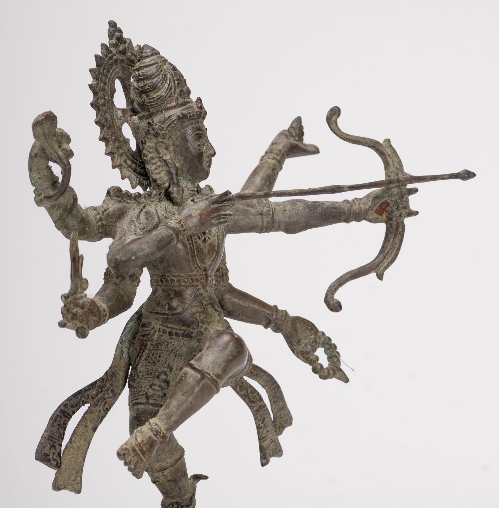Rama Statue - Antique Majapahit Style Bronze Javanese Rama - Avatar of Vishnu - 24cm/10"
