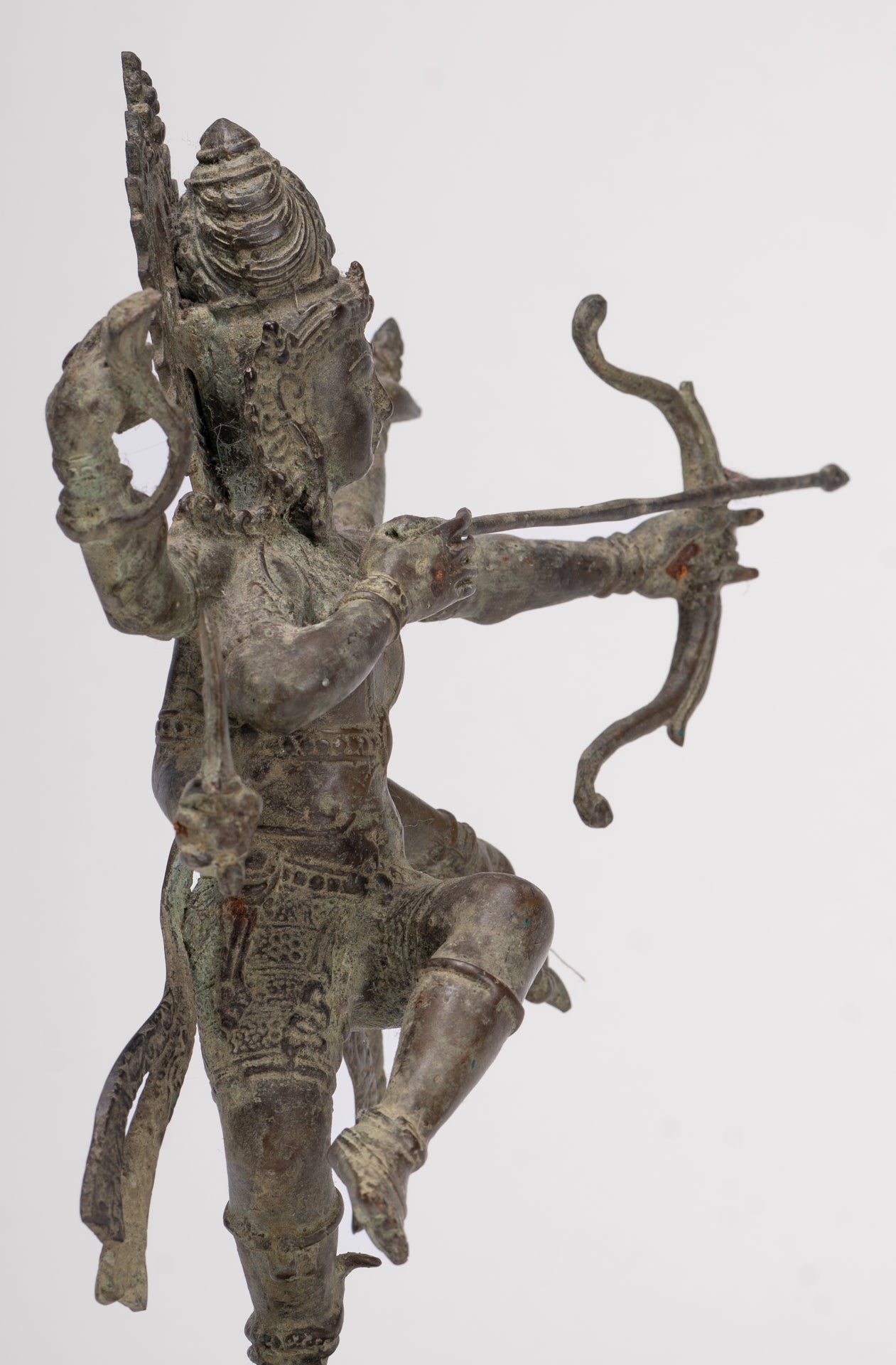 Rama Statue - Antique Majapahit Style Bronze Javanese Rama - Avatar of Vishnu - 24cm/10"
