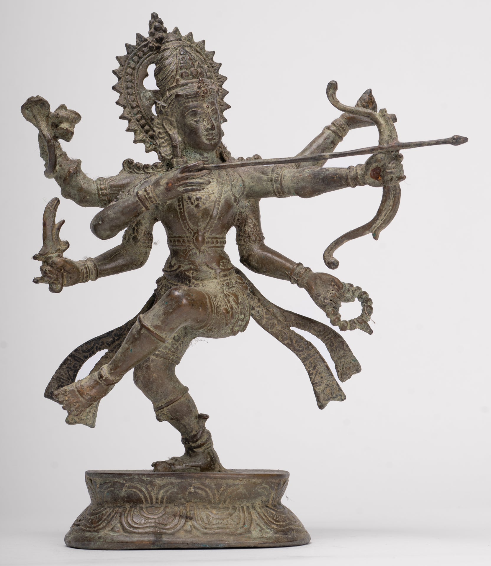 Rama Statue - Antique Majapahit Style Bronze Javanese Rama - Avatar of Vishnu - 24cm/10"