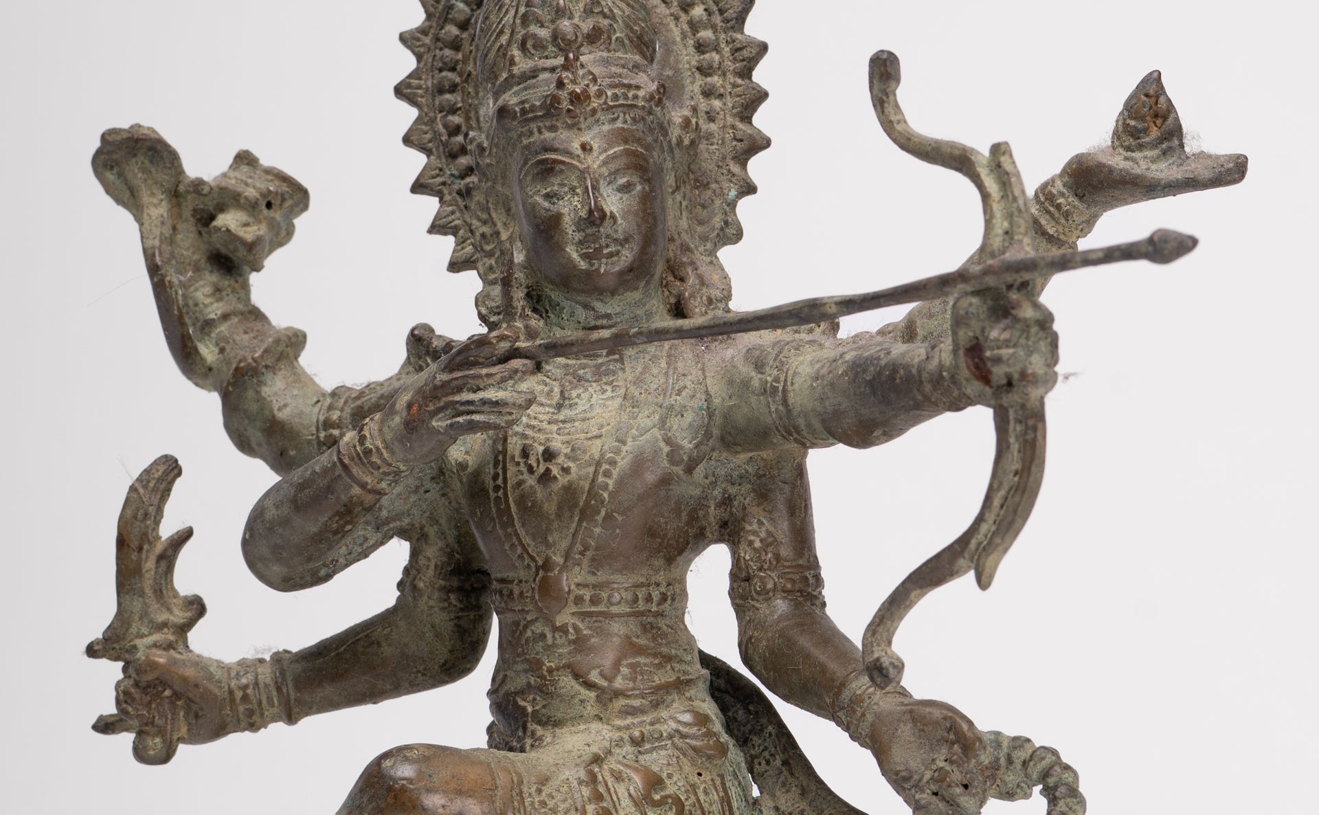Rama Statue - Antique Majapahit Style Bronze Javanese Rama - Avatar of Vishnu - 24cm/10"