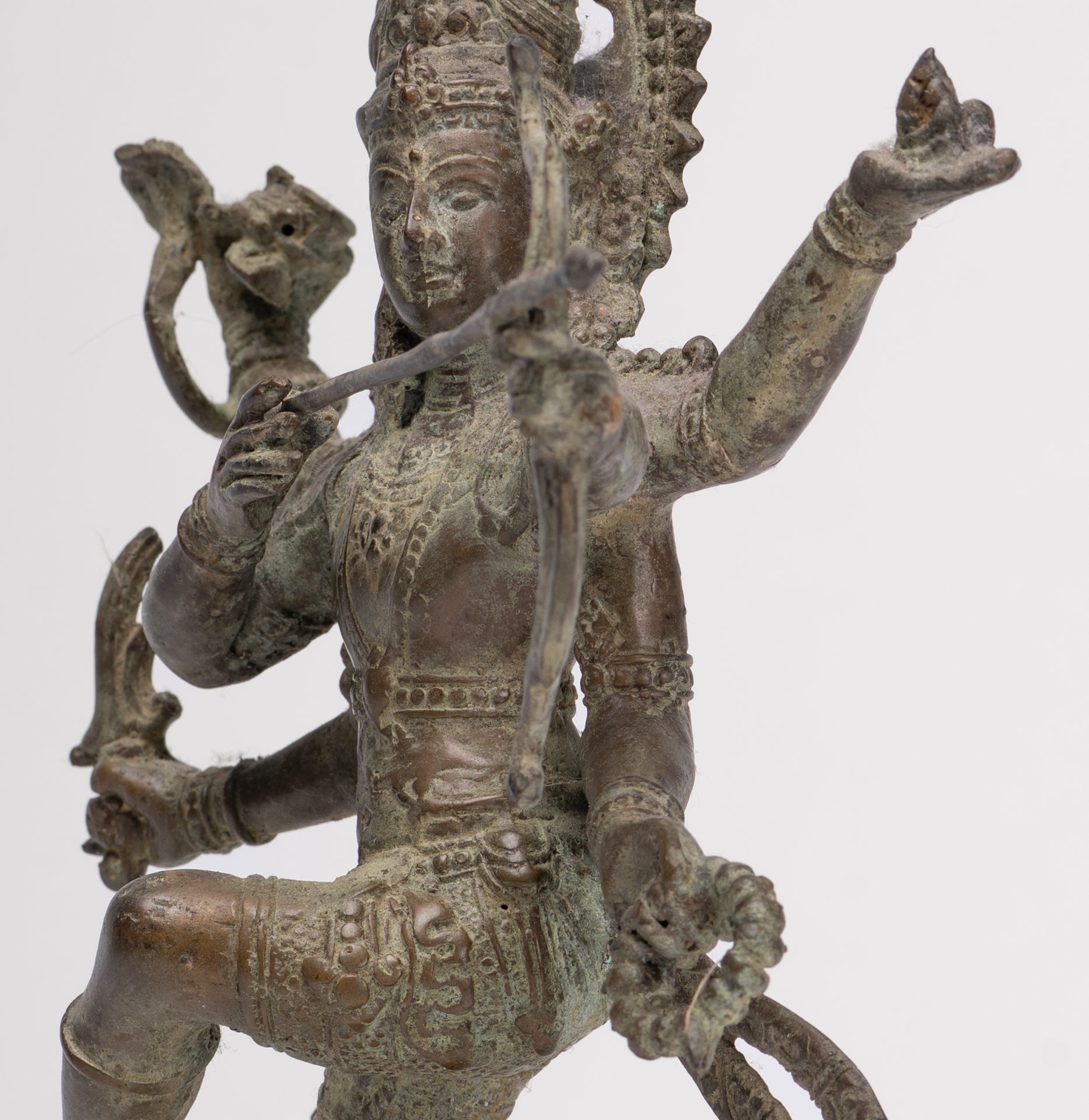 Rama Statue - Antique Majapahit Style Bronze Javanese Rama - Avatar of Vishnu - 24cm/10"