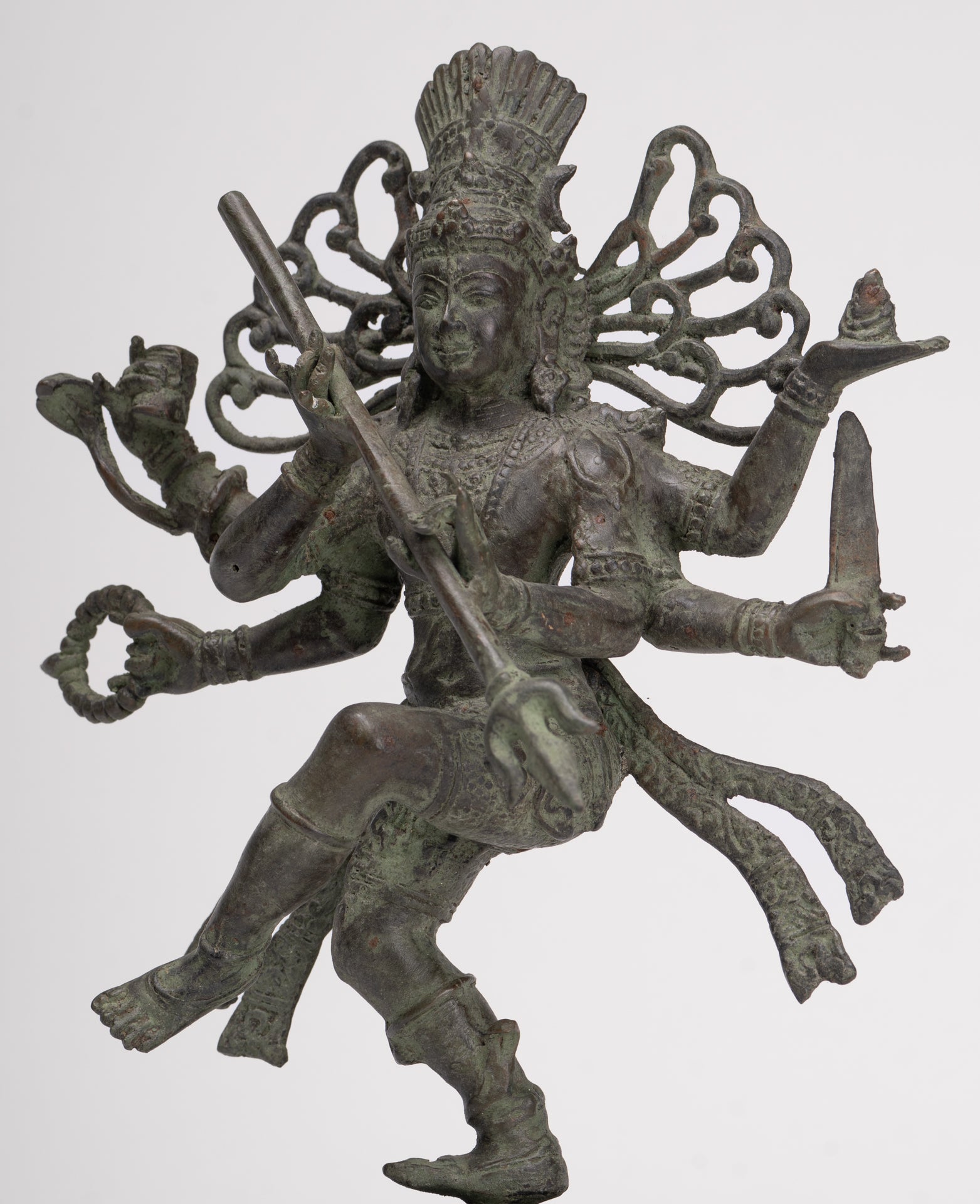 Antique Javanese Style Bronze Dancing Shiva statue as Lord Nataraja - 26cm(10") Tall