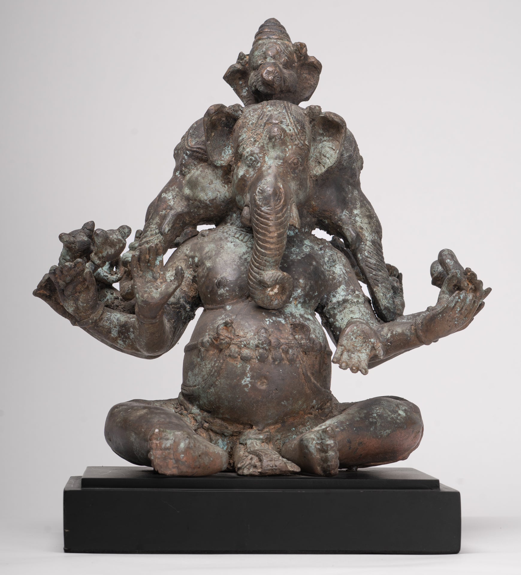 Ganesh - Antique Indonesian Style Bronze Heramba Ganesha Statue - 34cm/14"