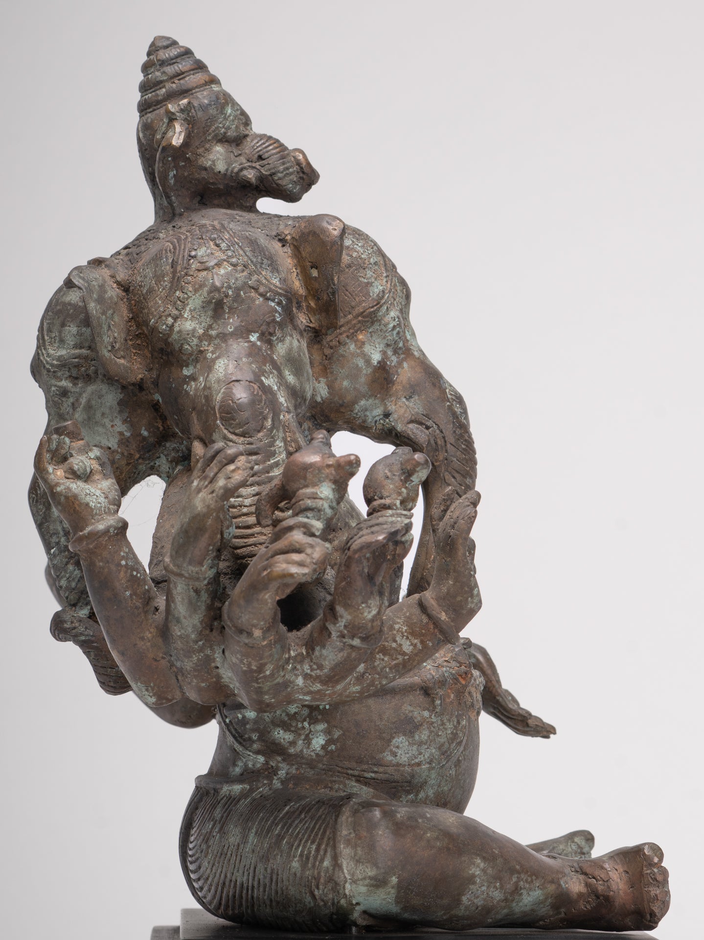 Ganesh - Antique Indonesian Style Bronze Heramba Ganesha Statue - 34cm/14"