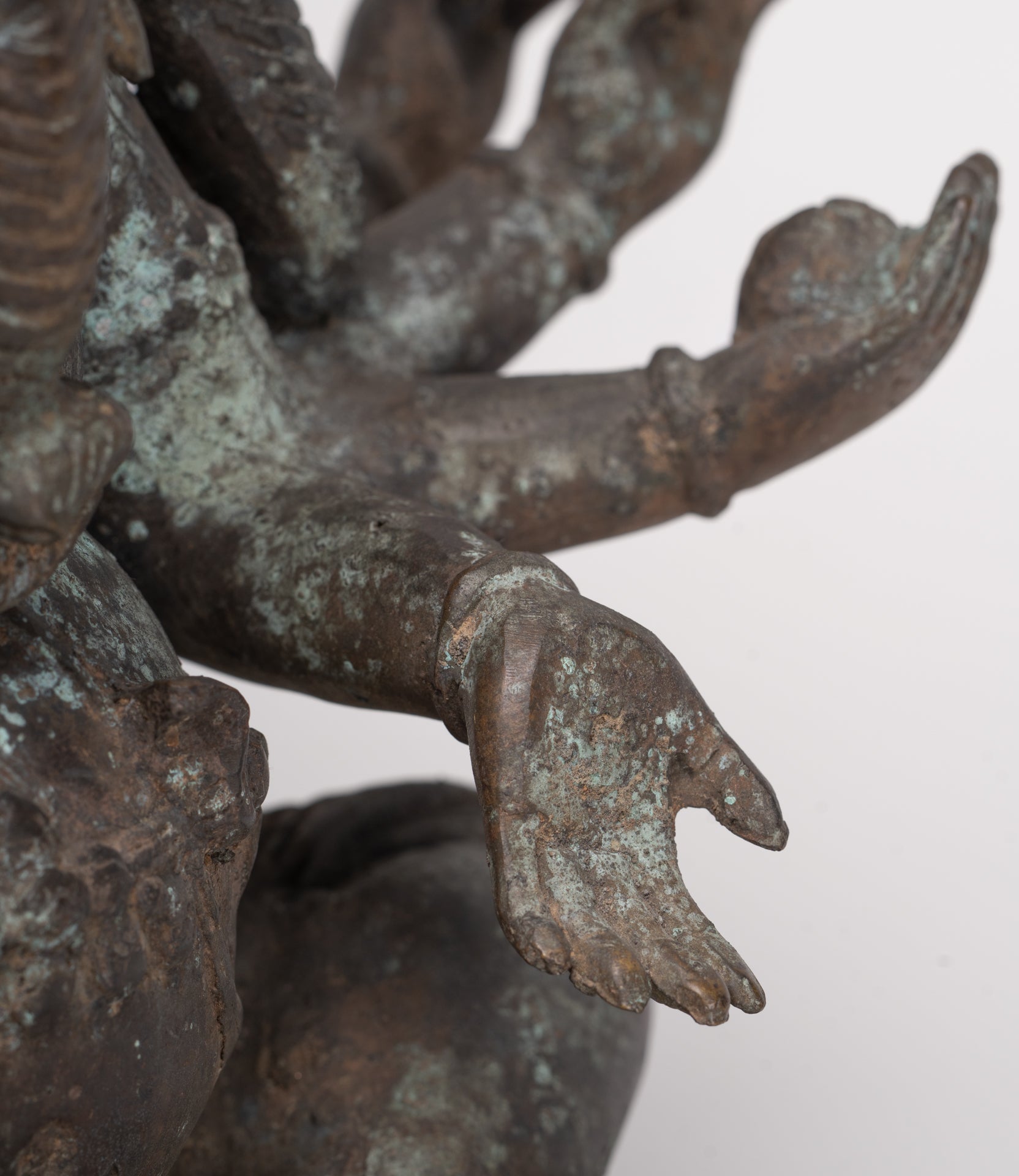 Ganesh - Antique Indonesian Style Bronze Heramba Ganesha Statue - 34cm/14"