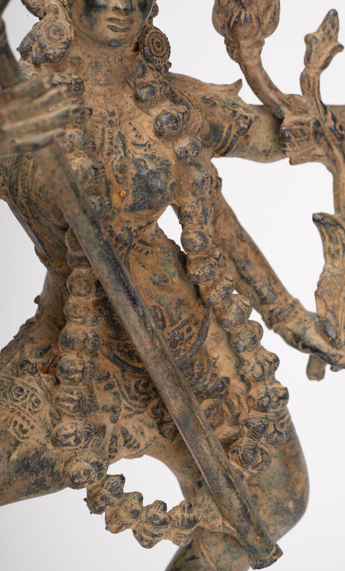 Kali Statue - Antique Java Style Majapahit Standing Bronze Kali or Mahakali Statue - 44cm/18"