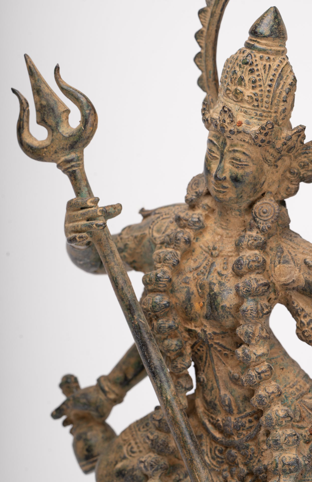 Kali Statue - Antique Java Style Majapahit Standing Bronze Kali or Mahakali Statue - 44cm/18"