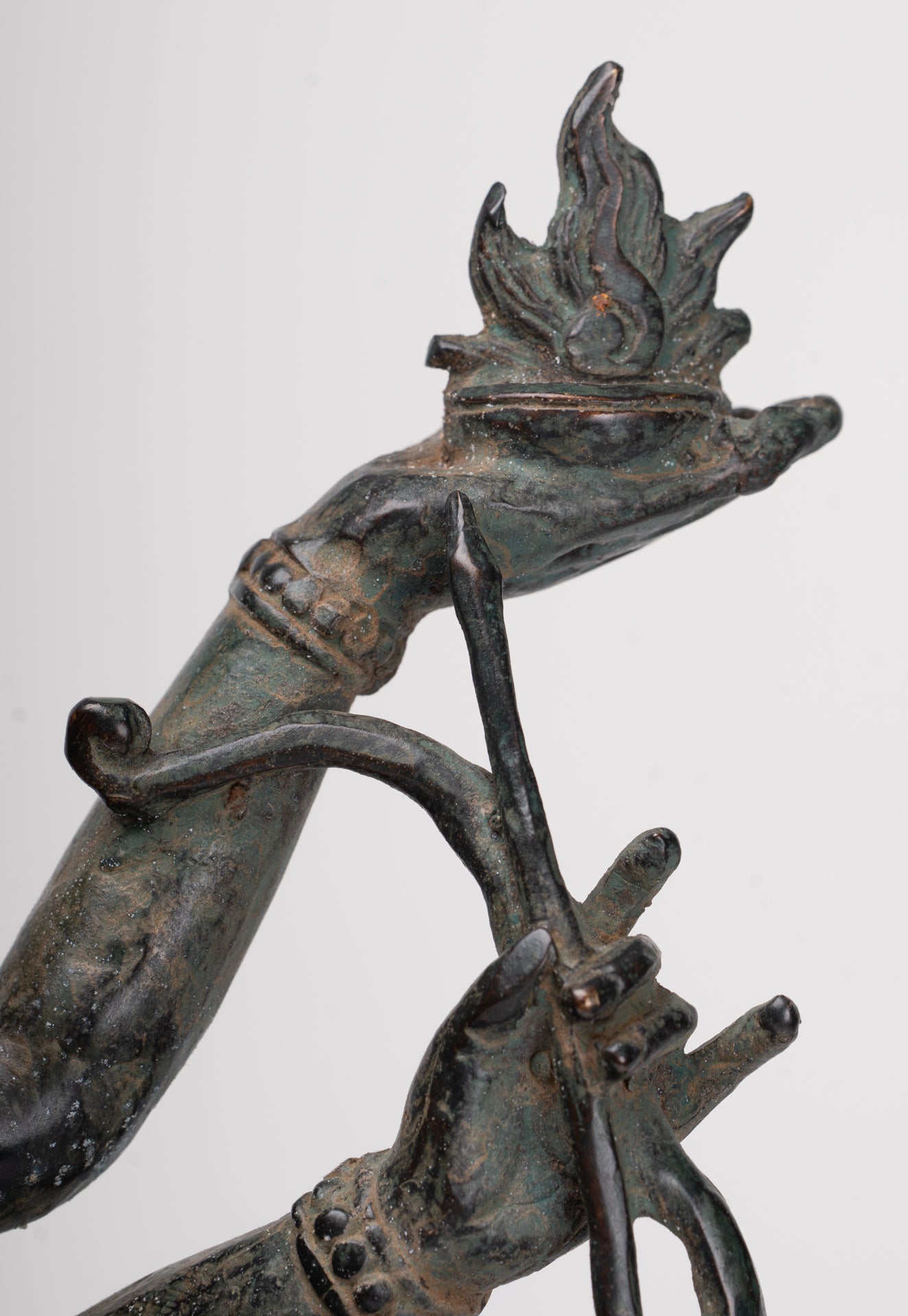 Antique Javanese Style Majapahit Simhavahini Durga Statue - 45cm/18"rd