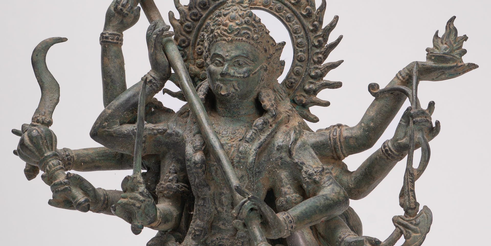 Kali Statue - Antique Java Style Majapahit Standing Bronze Kali or Mahakali Statue - 43cm/17"