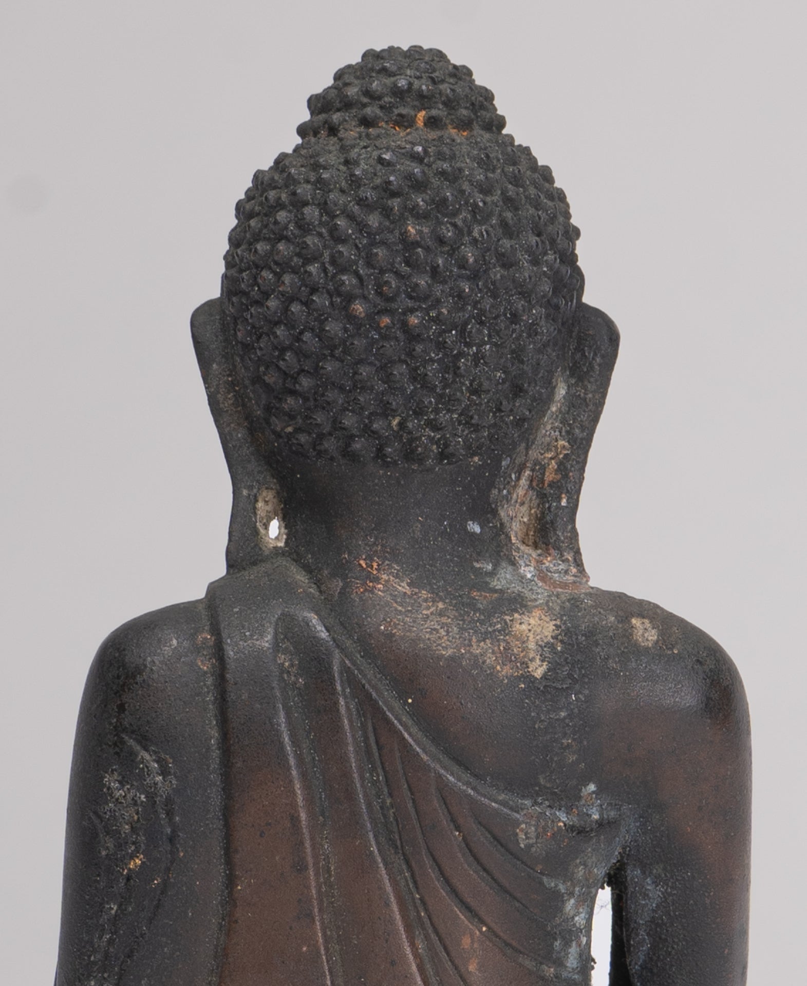 Antique Burmese Style Bronze Mandalay Enlightenment Buddha Statue - 13.5cm/5"