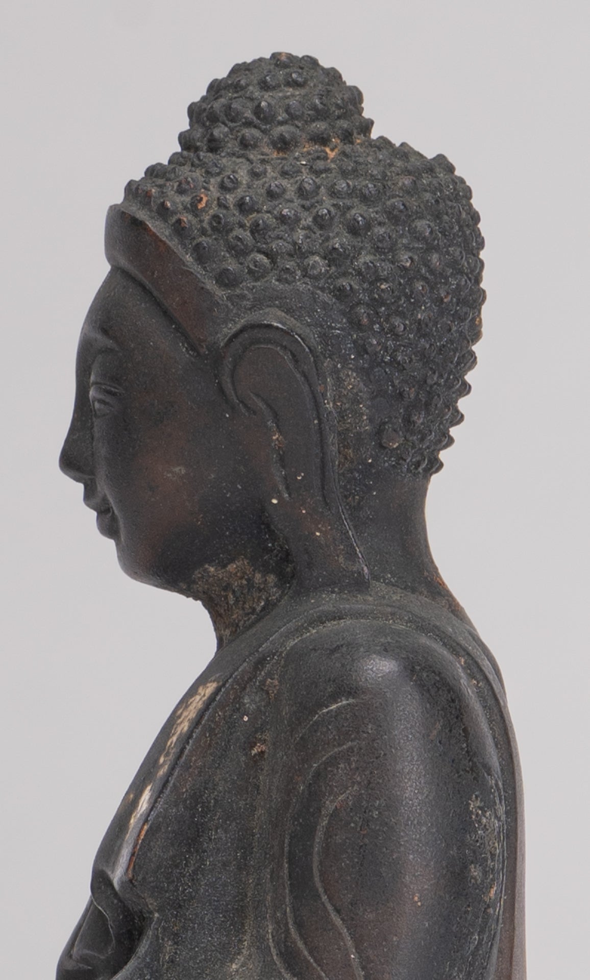 Antique Burmese Style Bronze Mandalay Enlightenment Buddha Statue - 13.5cm/5"