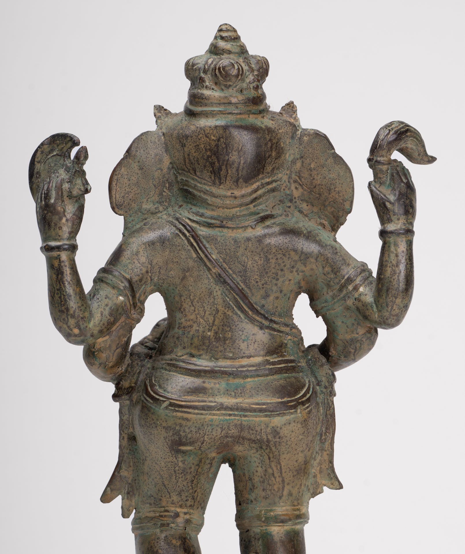 Ganesha Statue - Antique Javanese Style Bronze Standing Indonesian Ganesha Statue - 30cm/12"