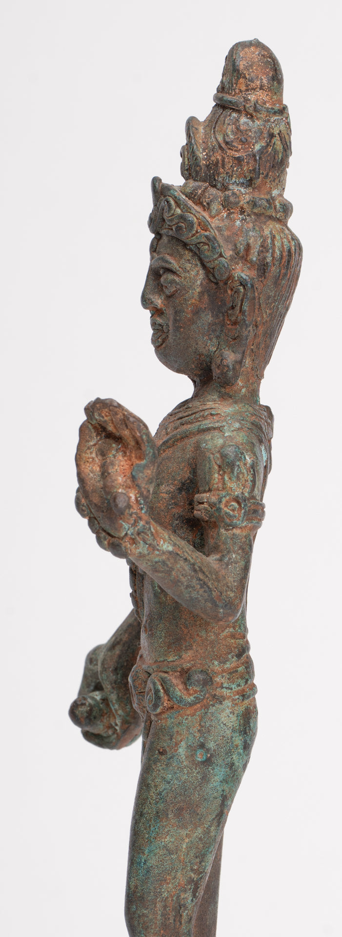 Antique Khmer Style Bronze Pre-Angkor Standing Shiva - 23cm/9"