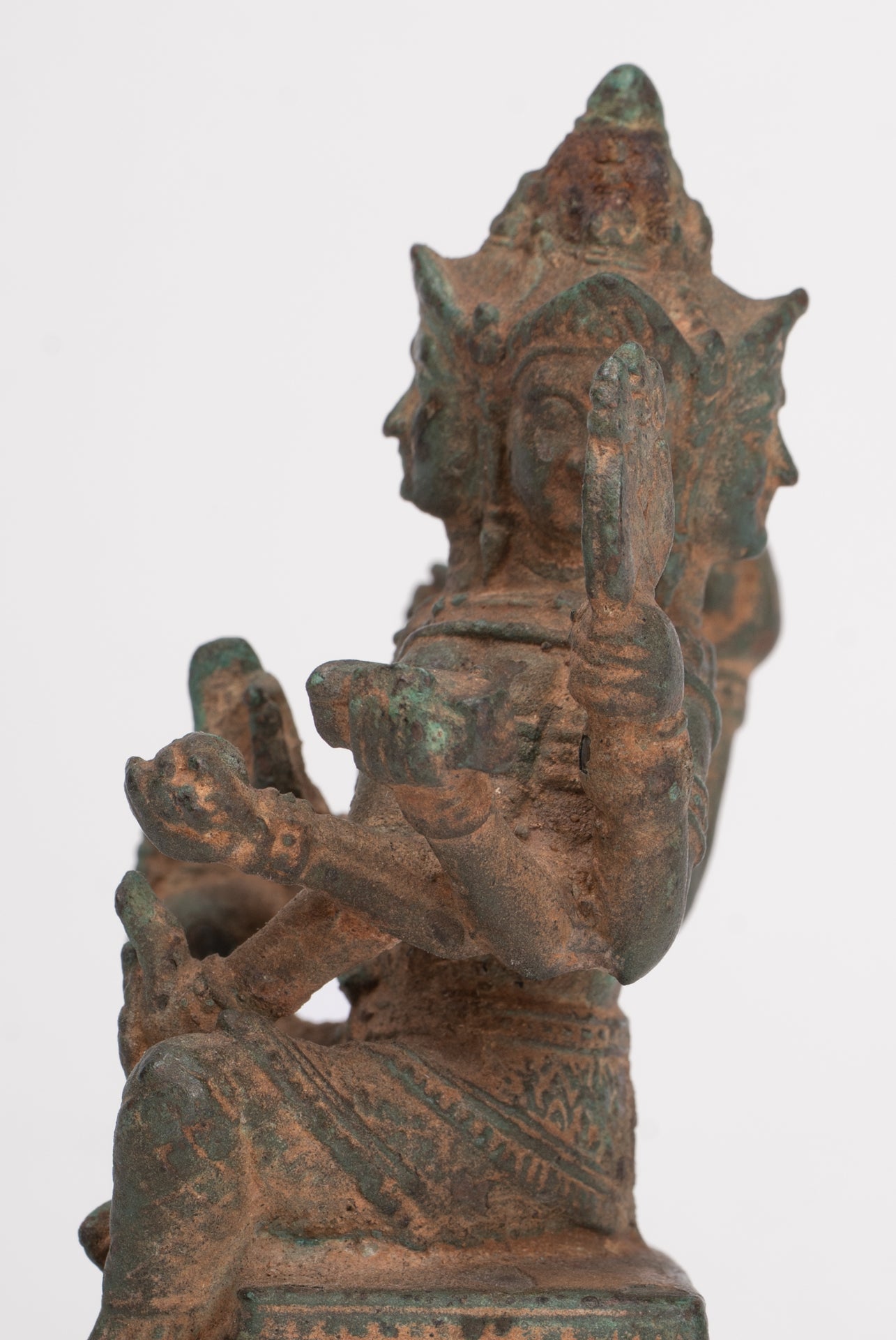 Brahma Statue - Antique Thai Style Bronze Brahma - Hindu God Creation - 12cm/5"