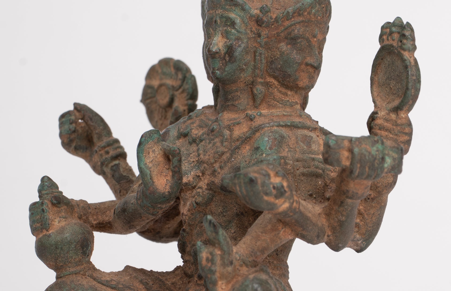 Brahma Statue - Antique Thai Style Bronze Brahma - Hindu God Creation - 12cm/5"