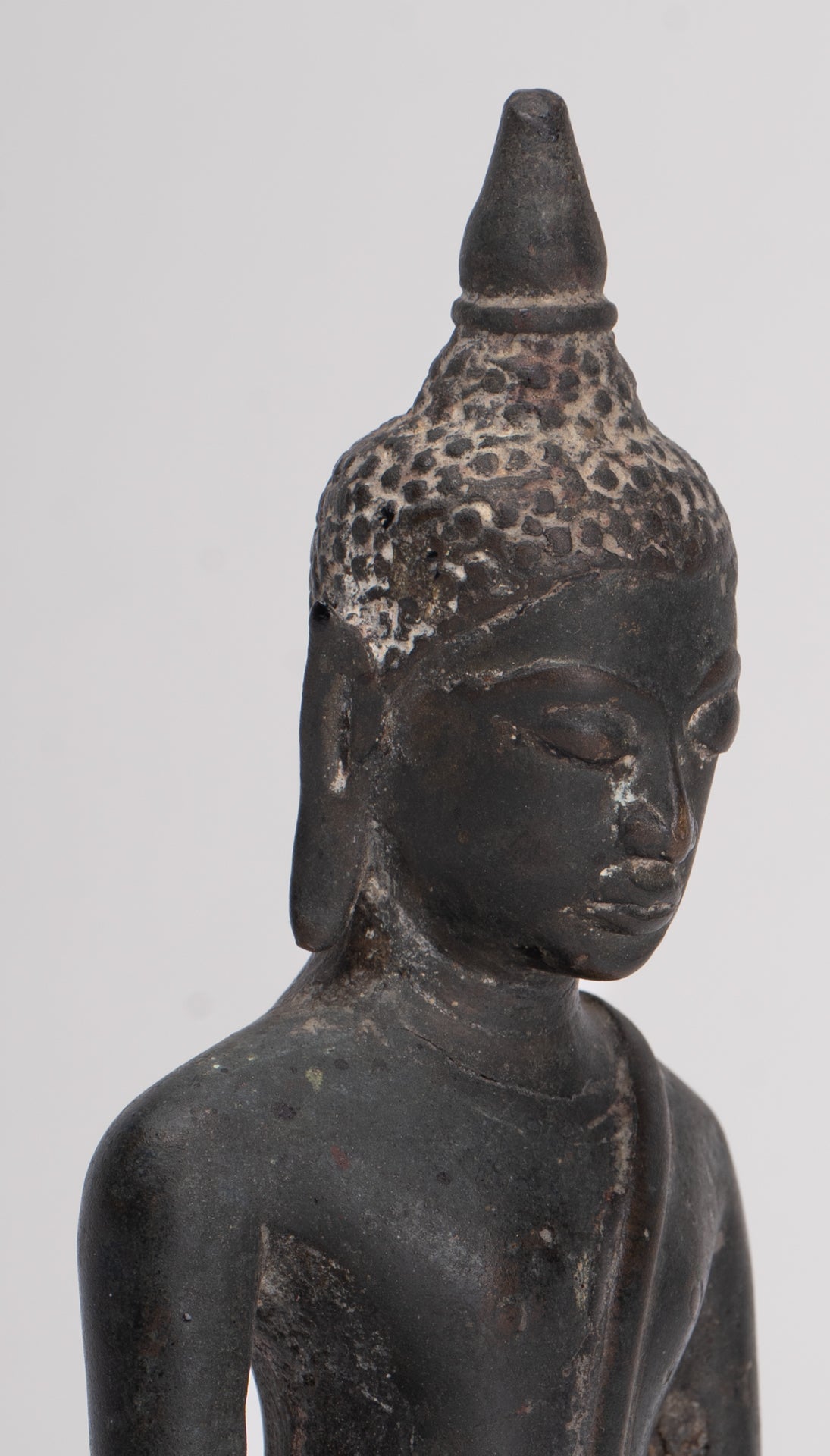 Buddha Statue - Antique Ayutthaya Style Seated Enlightenment Buddha Statue - 15cm/6"