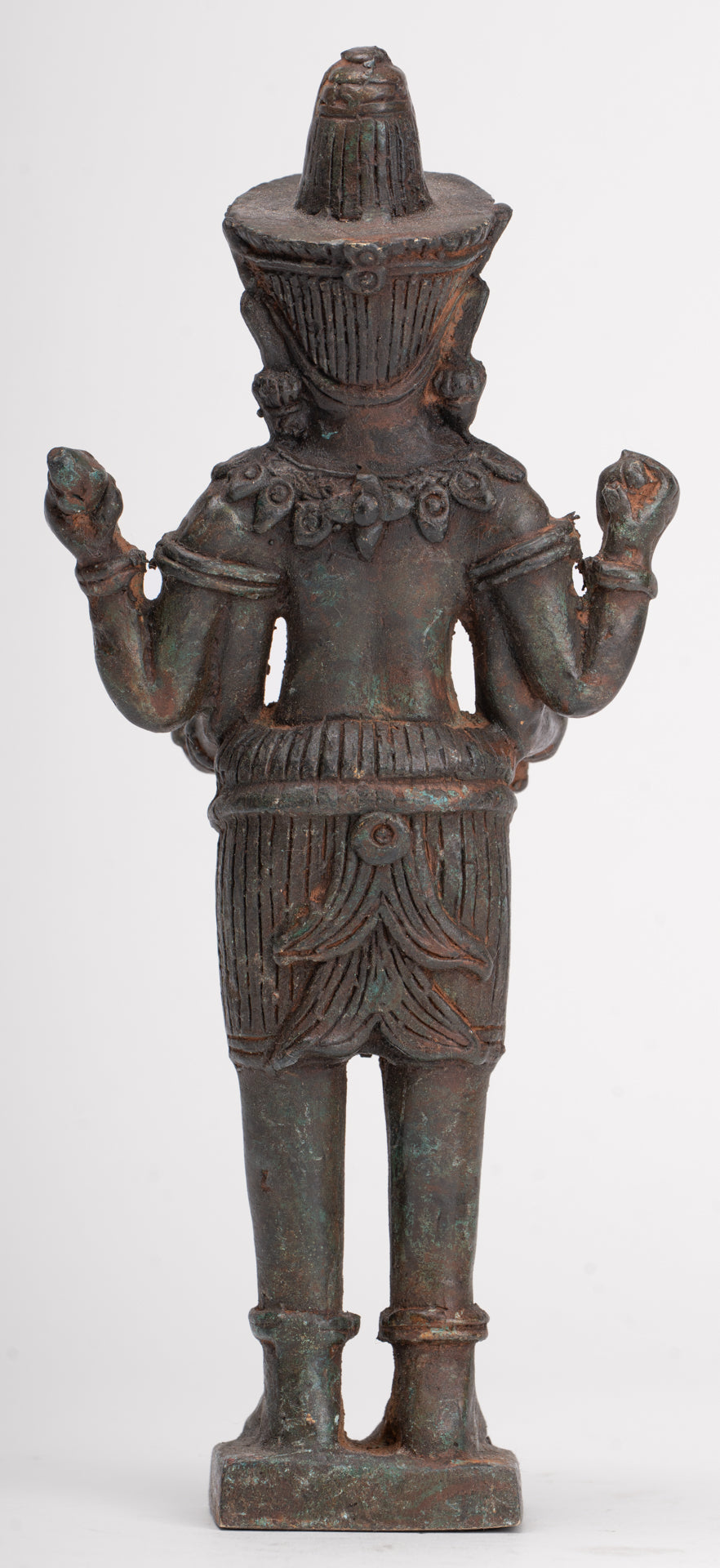 Shiva Statue - Antique Thai Style Bronze Standing Lopburi Shiva Statue - 23cm/9"