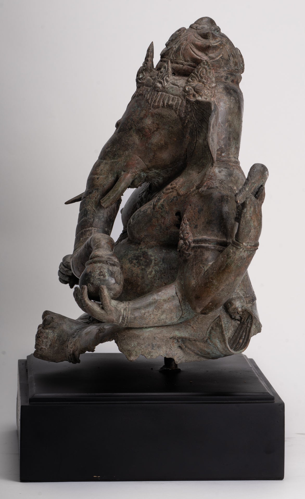 Ganesh - Antique Indonesian Style Bronze Seated Ganesha Statue - 49cm/20"