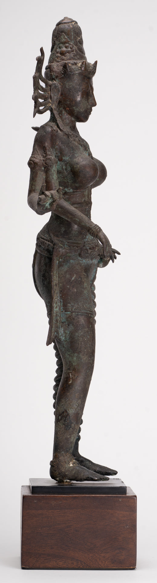 Statue Parvati – Statue Parvati javanaise en bronze de style indonésien antique 58 cm/23"
