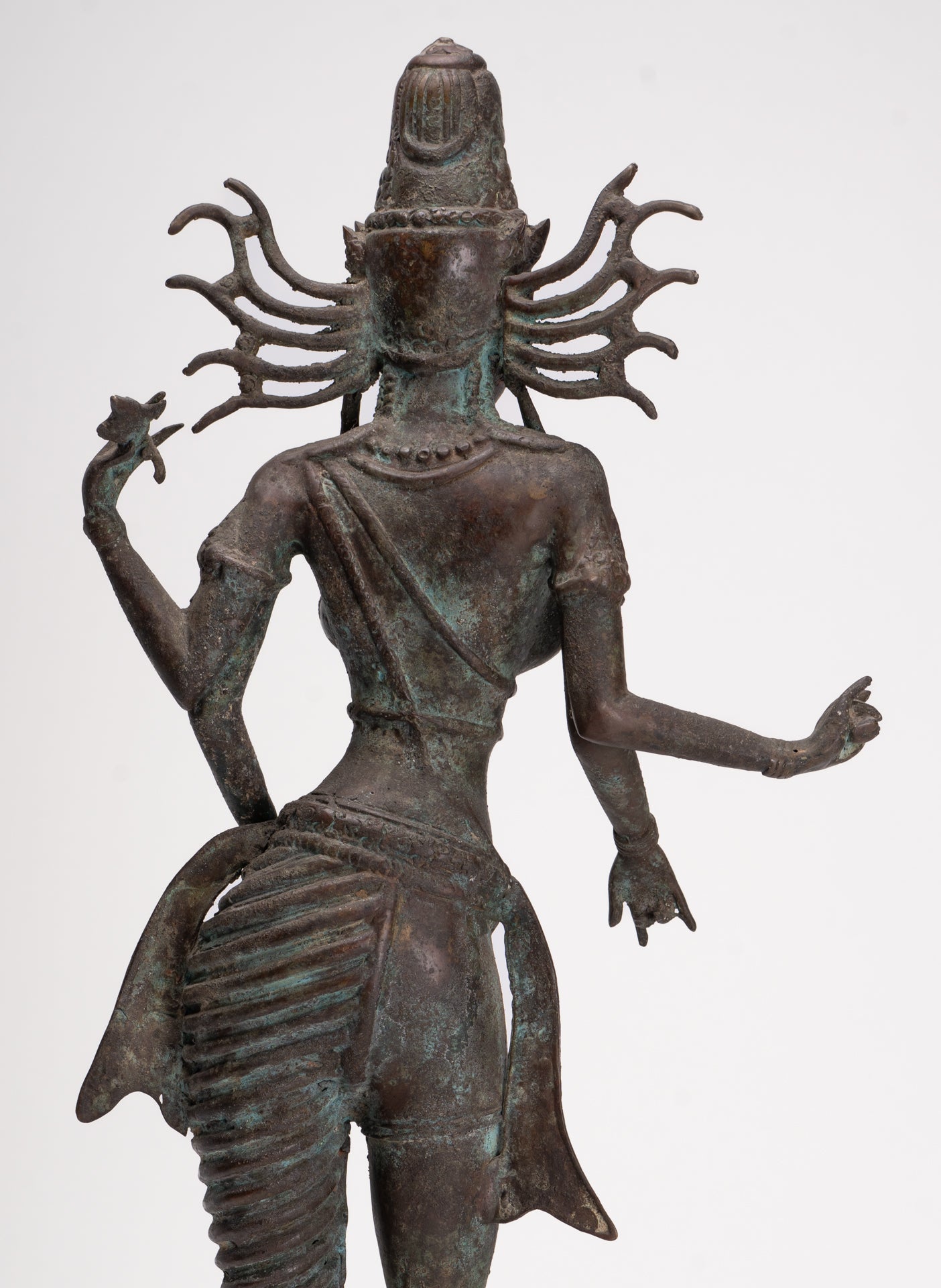 Statue Parvati – Statue Parvati javanaise en bronze de style indonésien antique 58 cm/23"