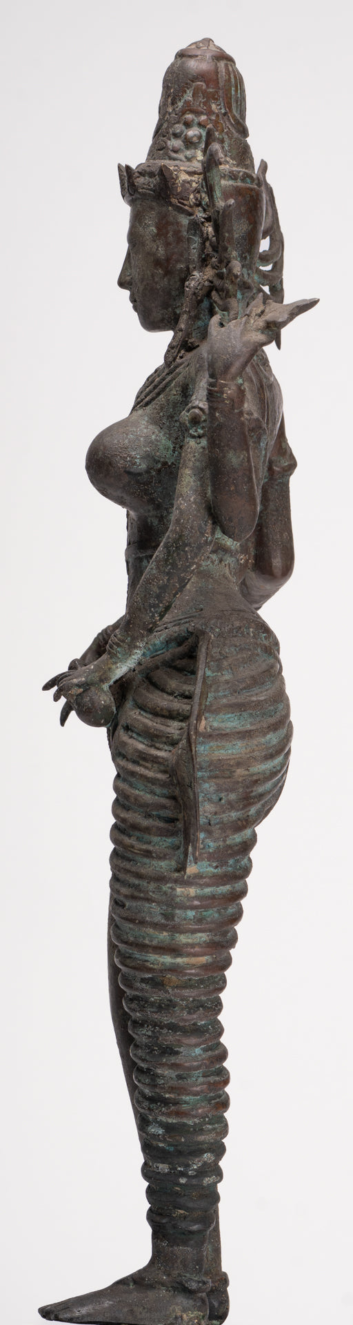 Statue Parvati – Statue Parvati javanaise en bronze de style indonésien antique 58 cm/23"