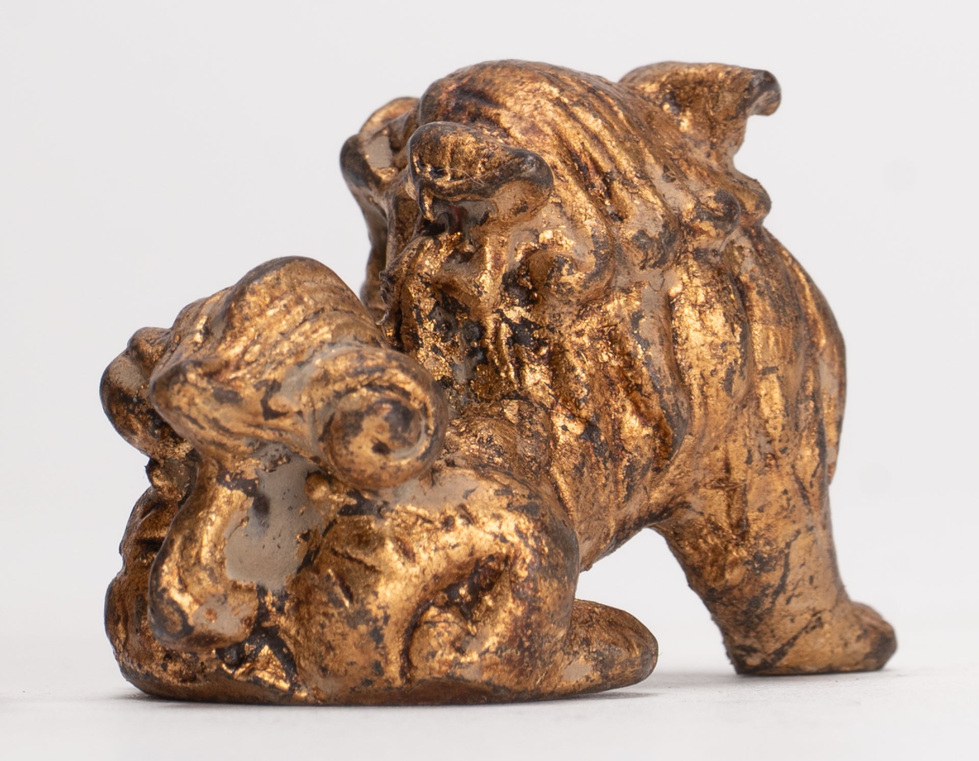 Antique Chinese Style Temple Guardian Lions Shishi Lions Foo Dogs Imperial Lions (Pair) - 3.5cm/1"
