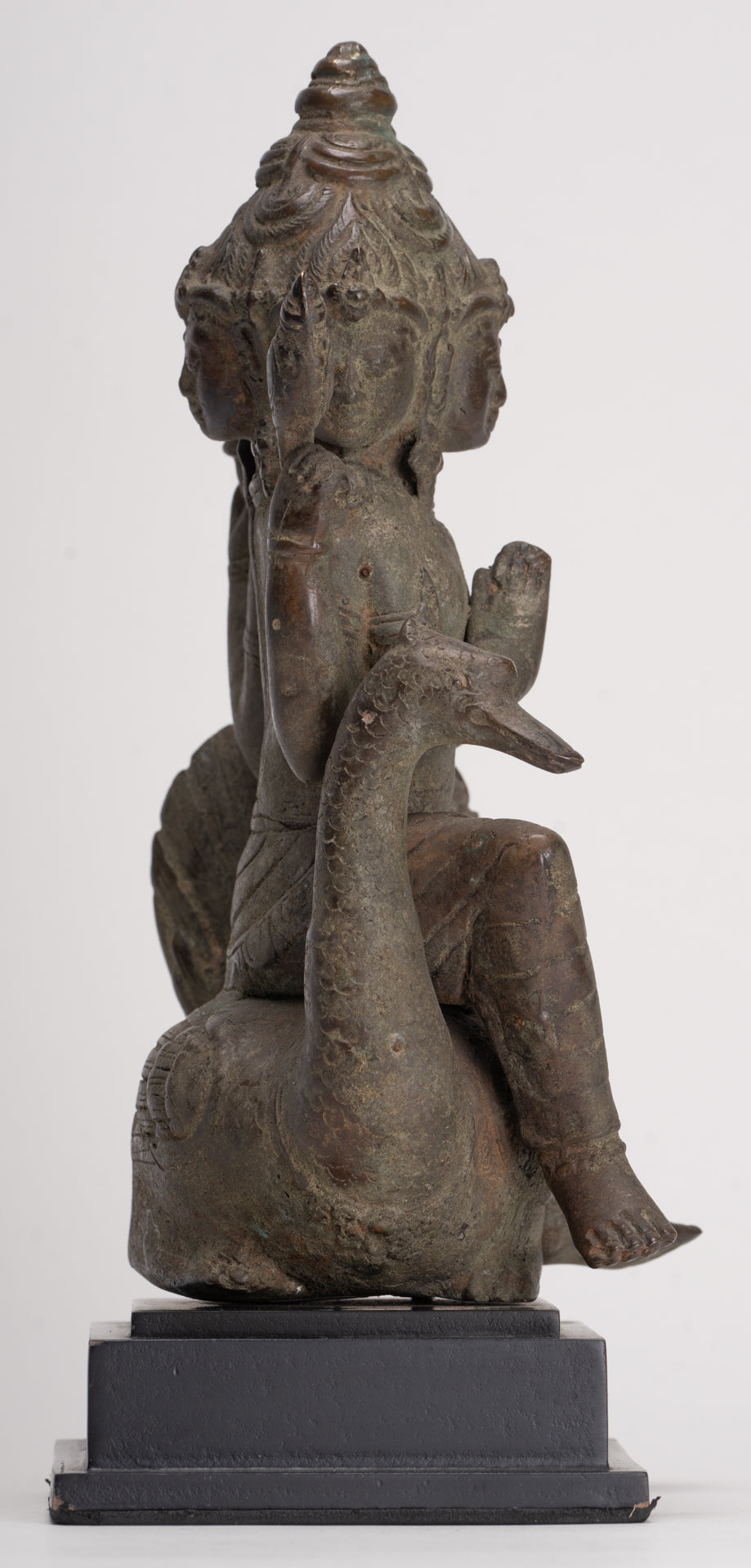 Antique Indonesian Style Majapahit Standing Bronze Brahma Statue - 30cm/12"