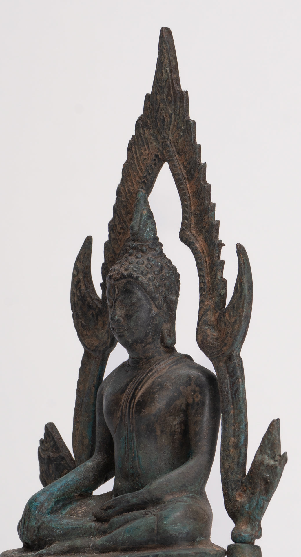 Buddha Statue - Antique Thai Style Bronze Phitsanulok Chinnarat Buddha Statue - 20cm/8"