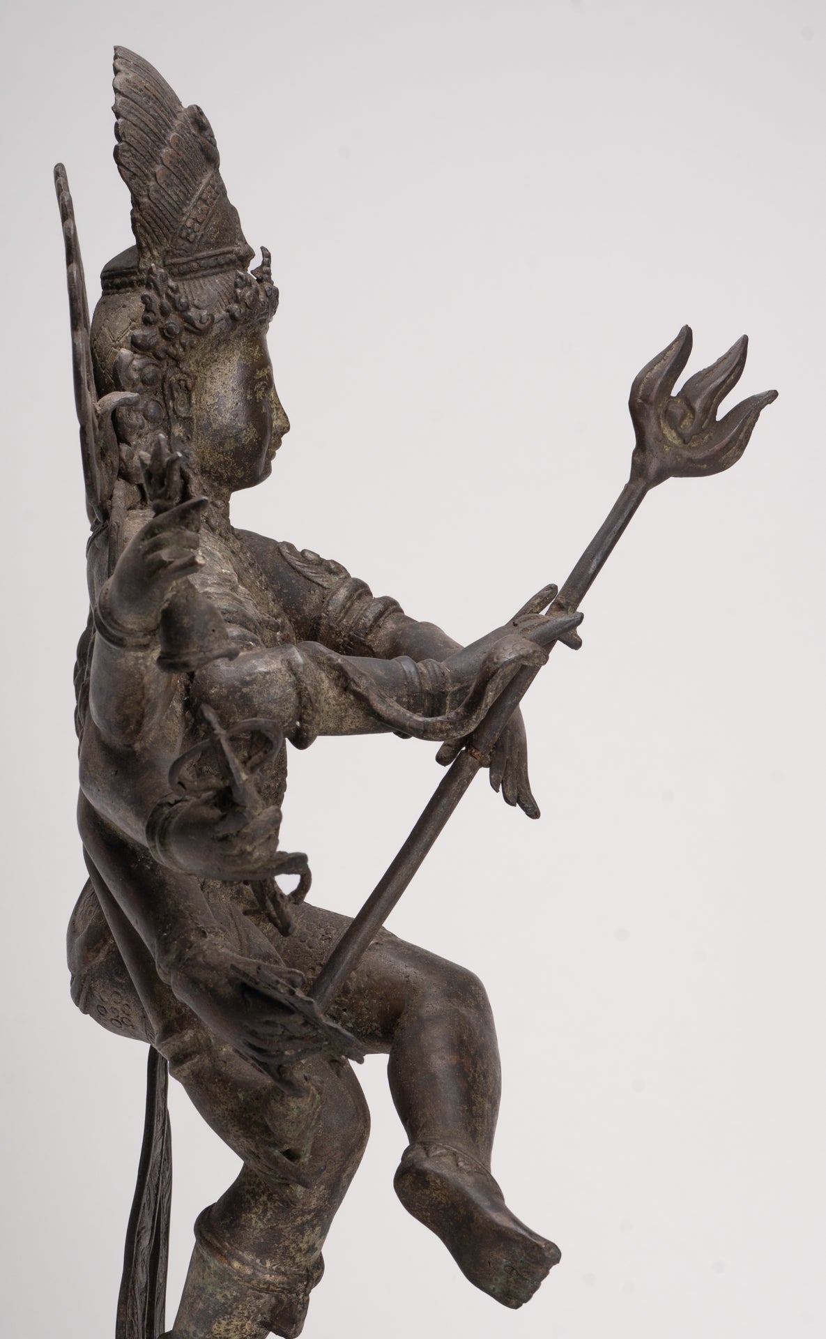 Estatua antigua de Shiva danzante de bronce de estilo javanés como Lord Nataraja - 34,5 cm (14 ") de alto