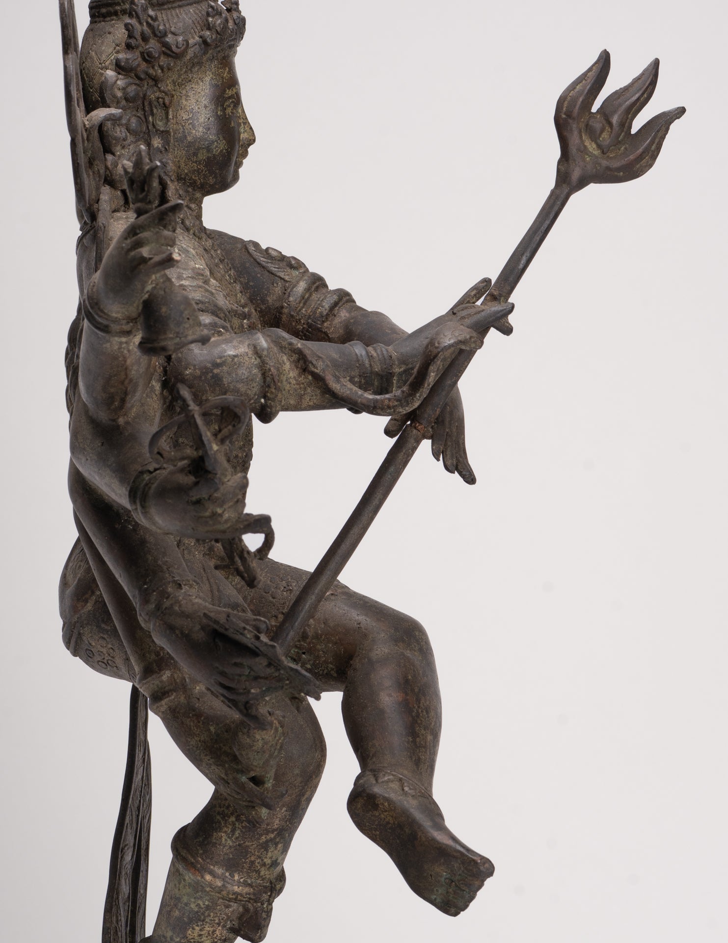 Estatua antigua de Shiva danzante de bronce de estilo javanés como Lord Nataraja - 34,5 cm (14 ") de alto