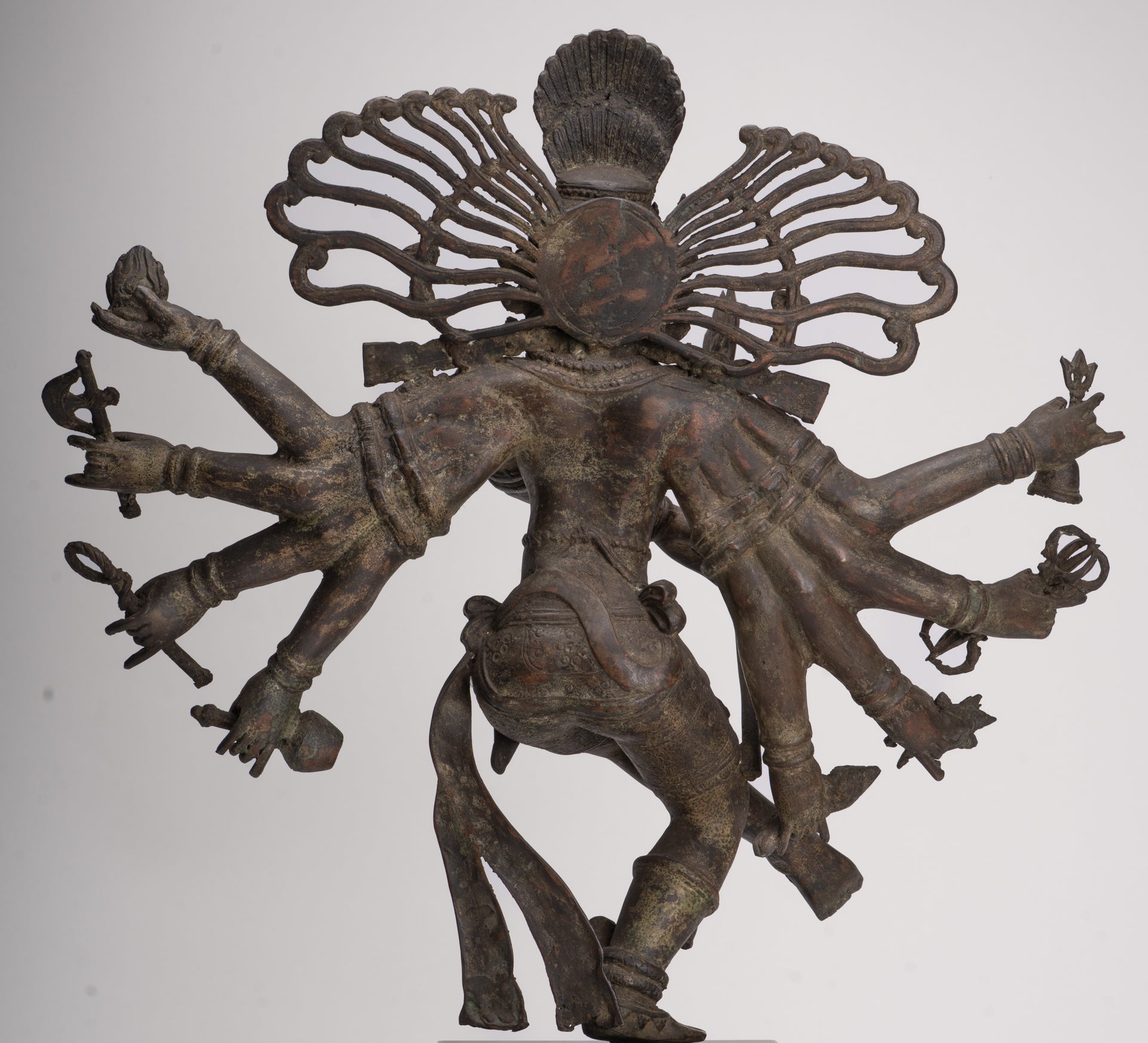 Estatua antigua de Shiva danzante de bronce de estilo javanés como Lord Nataraja - 34,5 cm (14 ") de alto