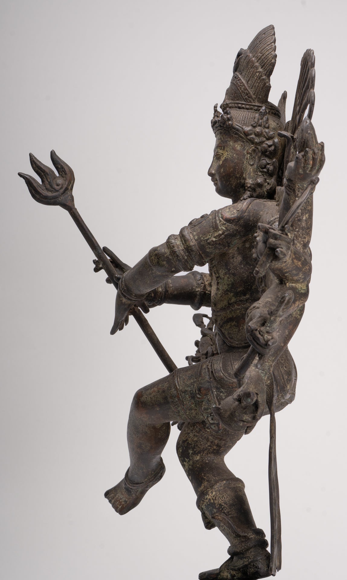 Estatua antigua de Shiva danzante de bronce de estilo javanés como Lord Nataraja - 34,5 cm (14 ") de alto