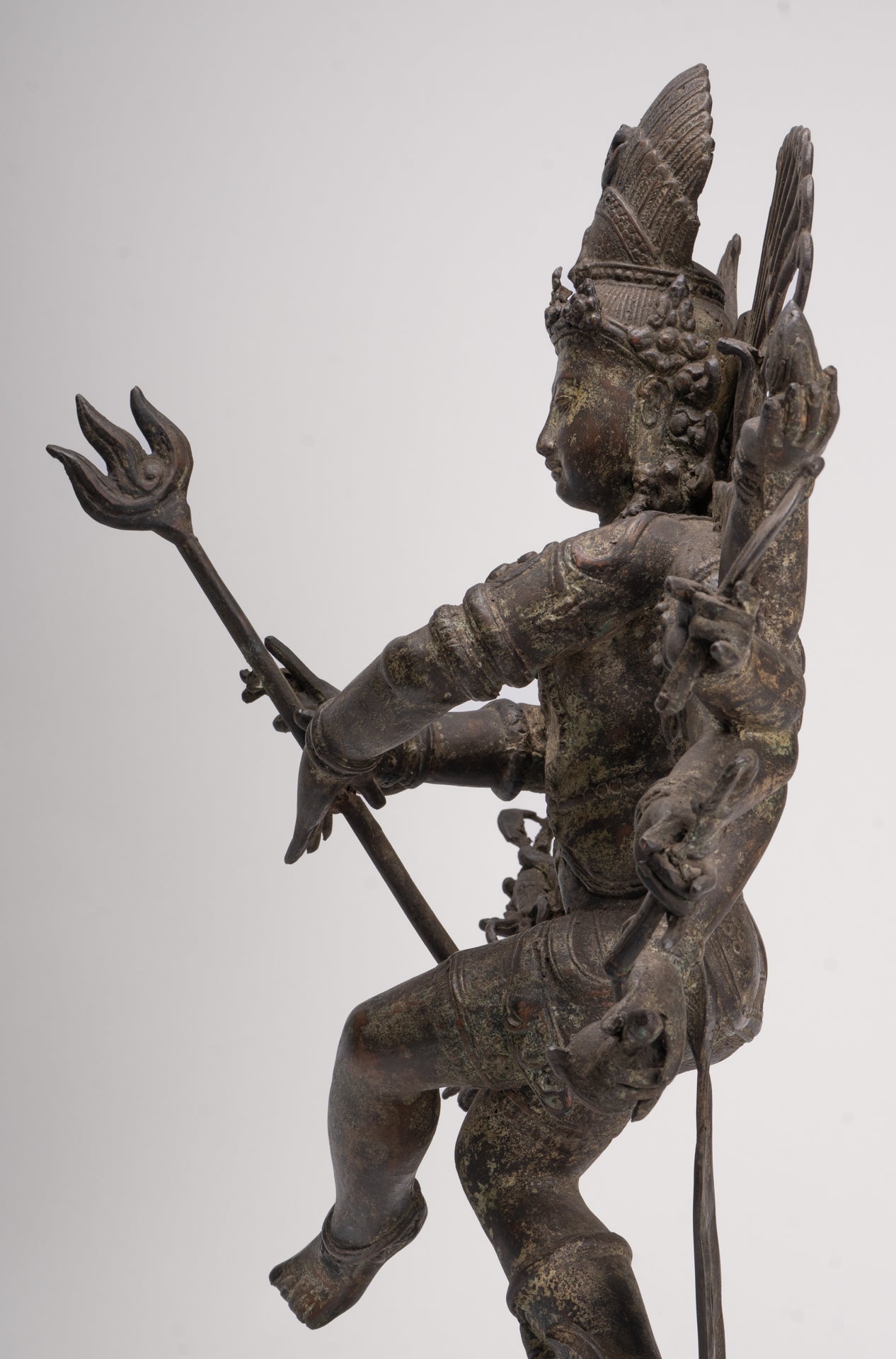 Estatua antigua de Shiva danzante de bronce de estilo javanés como Lord Nataraja - 34,5 cm (14 ") de alto