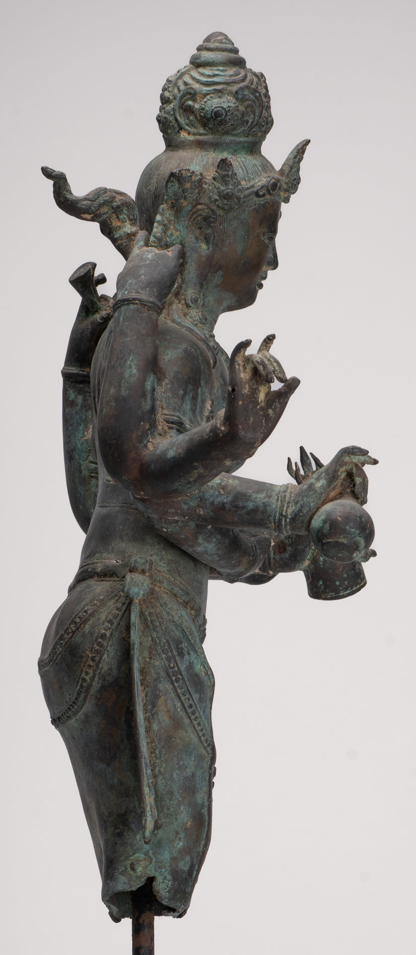 Parvati Statue - Antique Indonesian Style Bronze Javanese Parvati Torso - 72cm/29"