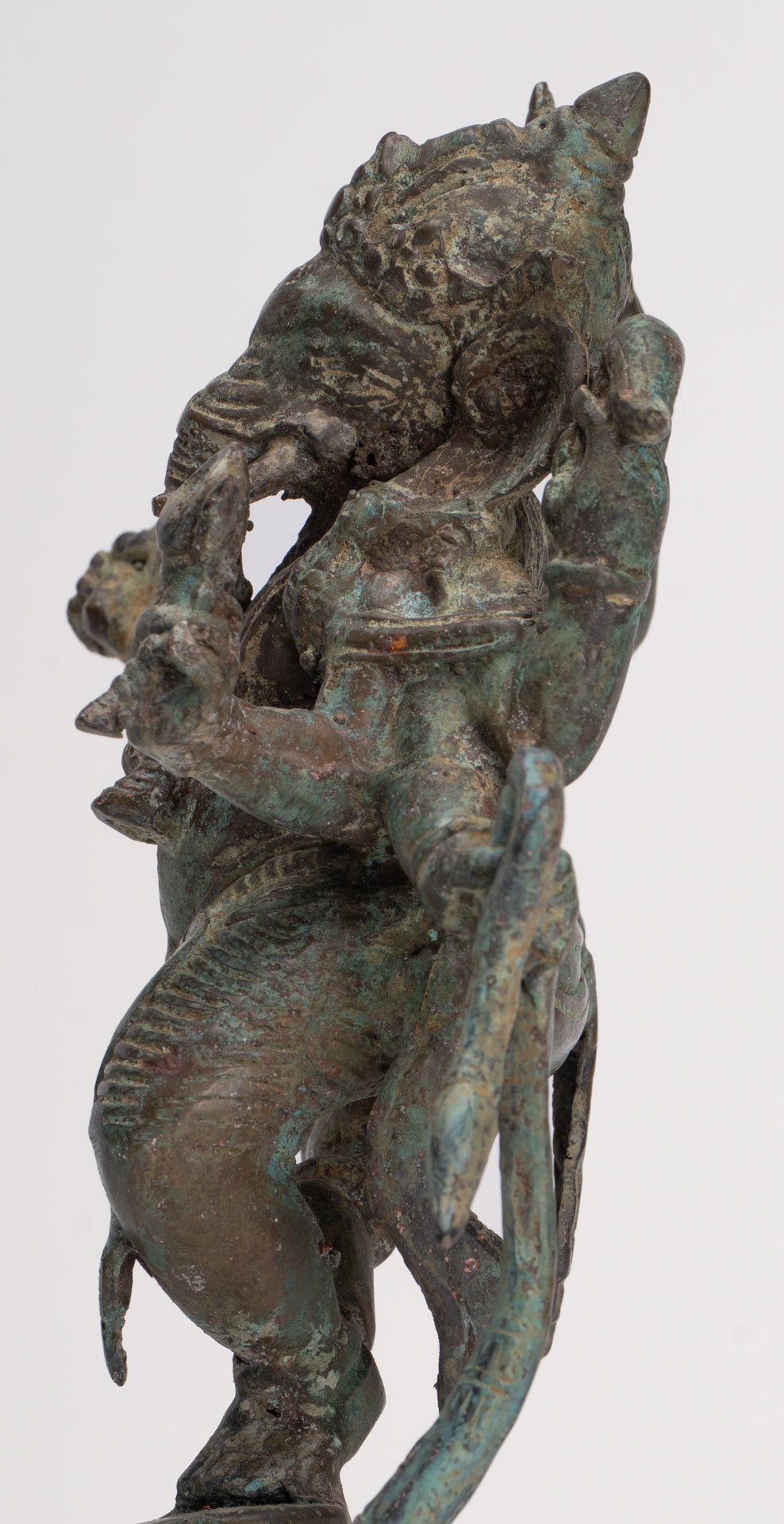 Antique Javanese Style Bronze Dancing Indonesian Ganesha Statue with Naga - 25cm/10"