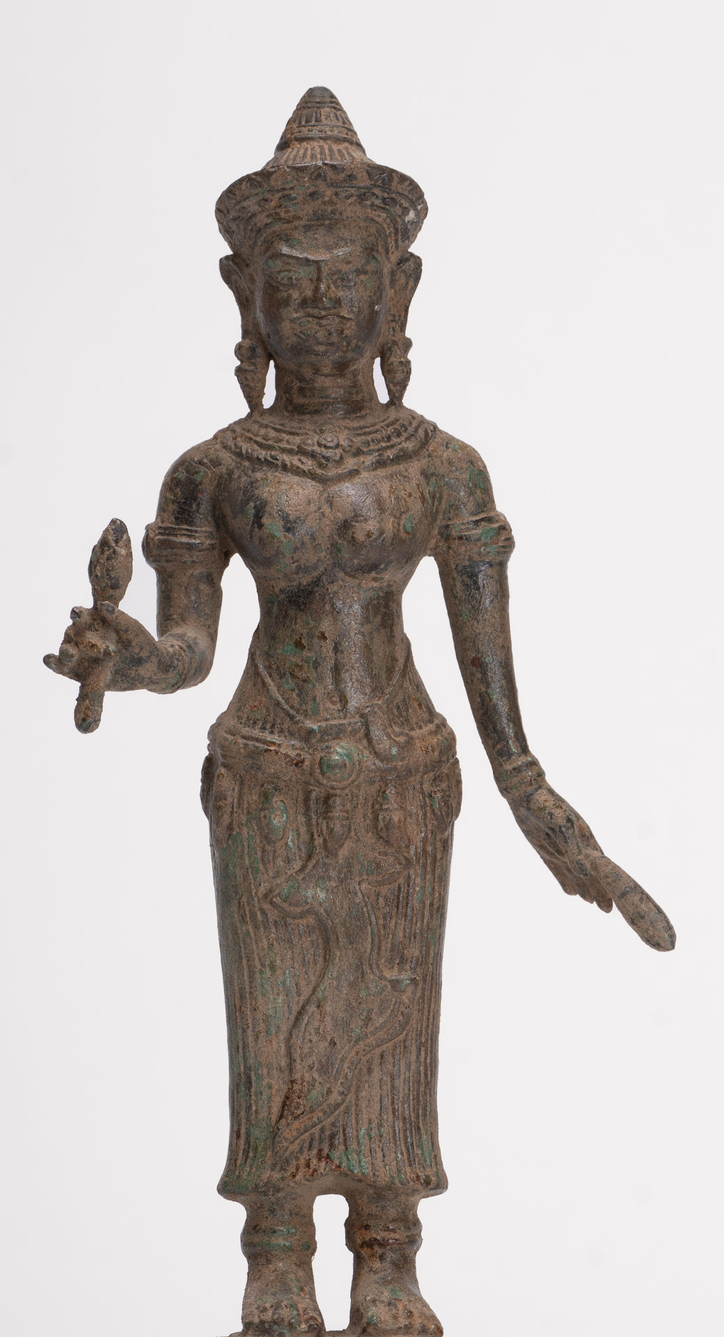 Antique Khmer Style Koh Ker Stone Lakshmi or Uma Statue - 25cm/10"