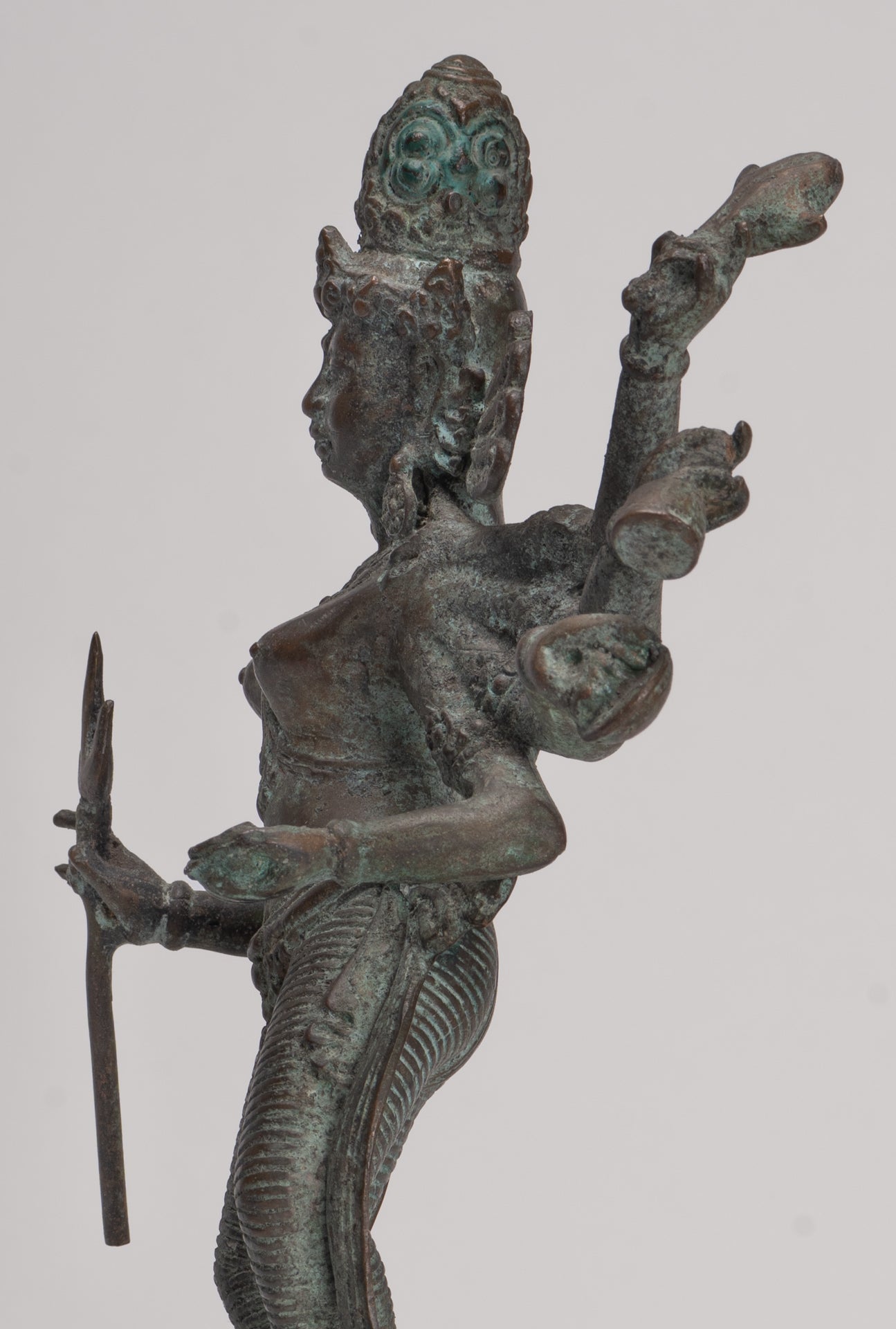 Antique Javanese Style Majapahit Simhavahini Durga Statue - 37cm/15"
