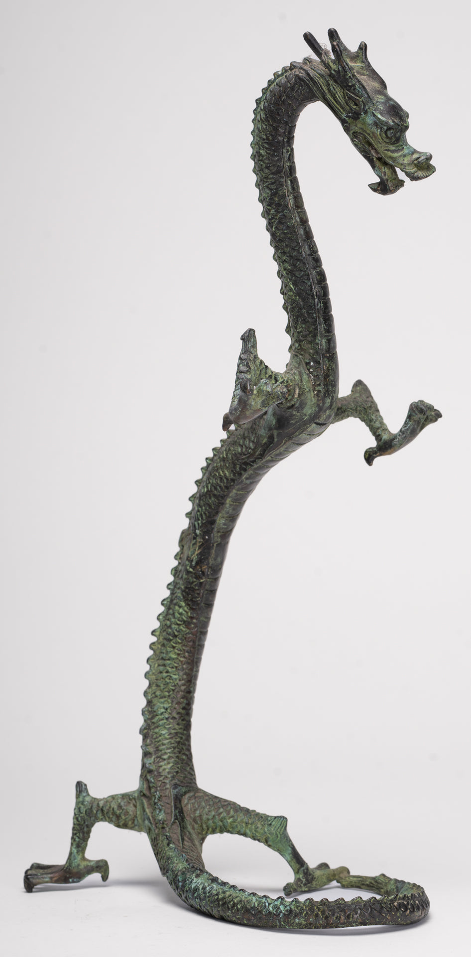 Antique Chinese Style Bronze Dragon Statue - 40cm/16"