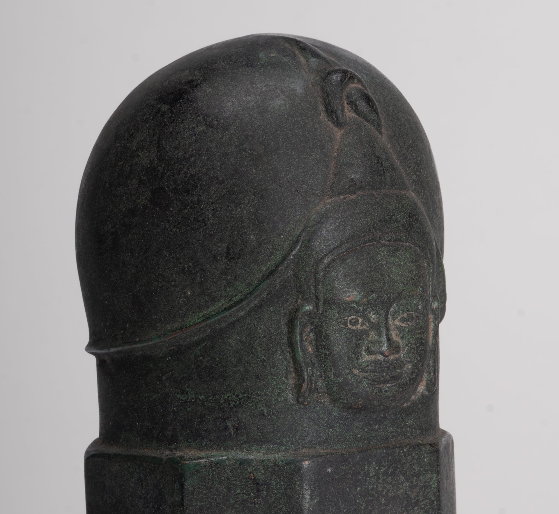 Antique Khmer Style Bronze Shiva Linga / Lingnum - 23cm/9"