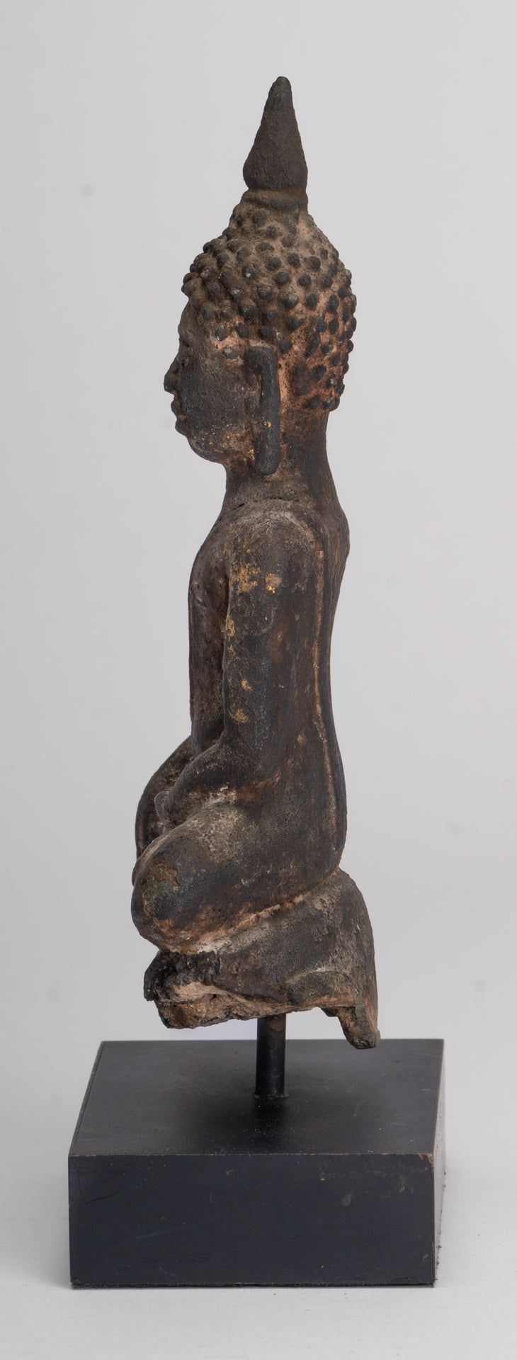 Antique Ayutthaya Style Seated Enlightenment Buddha Statue - 20cm/8"