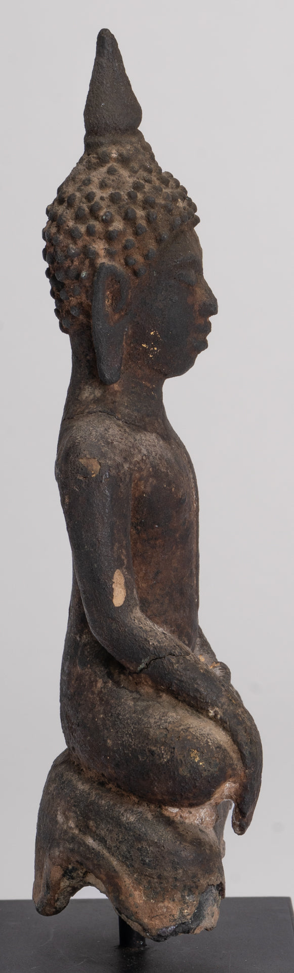 Antique Ayutthaya Style Seated Enlightenment Buddha Statue - 20cm/8"