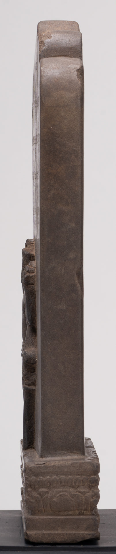 Antique Bayon Style Mounted Stone Stele Vishnu Statue - 42cm/17"