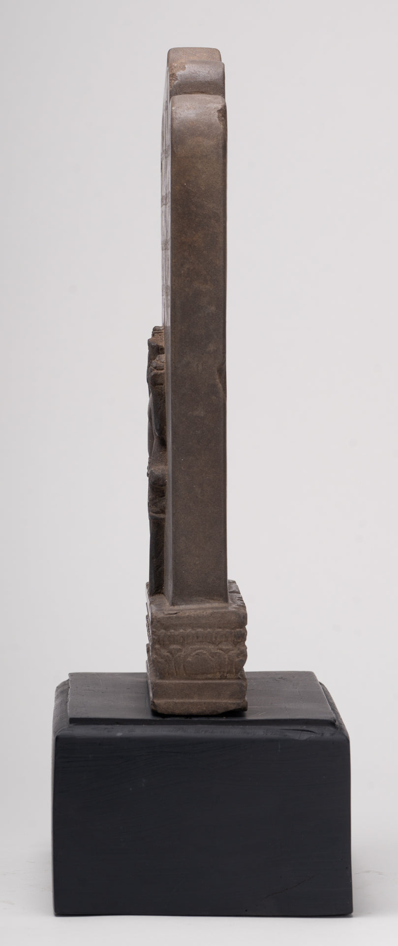Antique Bayon Style Mounted Stone Stele Vishnu Statue - 42cm/17"