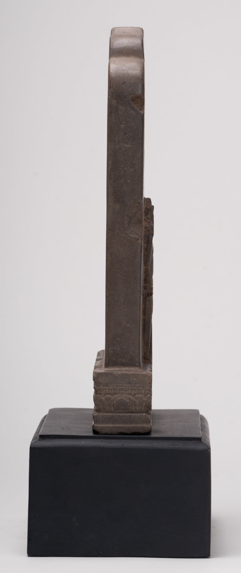 Antique Bayon Style Mounted Stone Stele Vishnu Statue - 42cm/17"