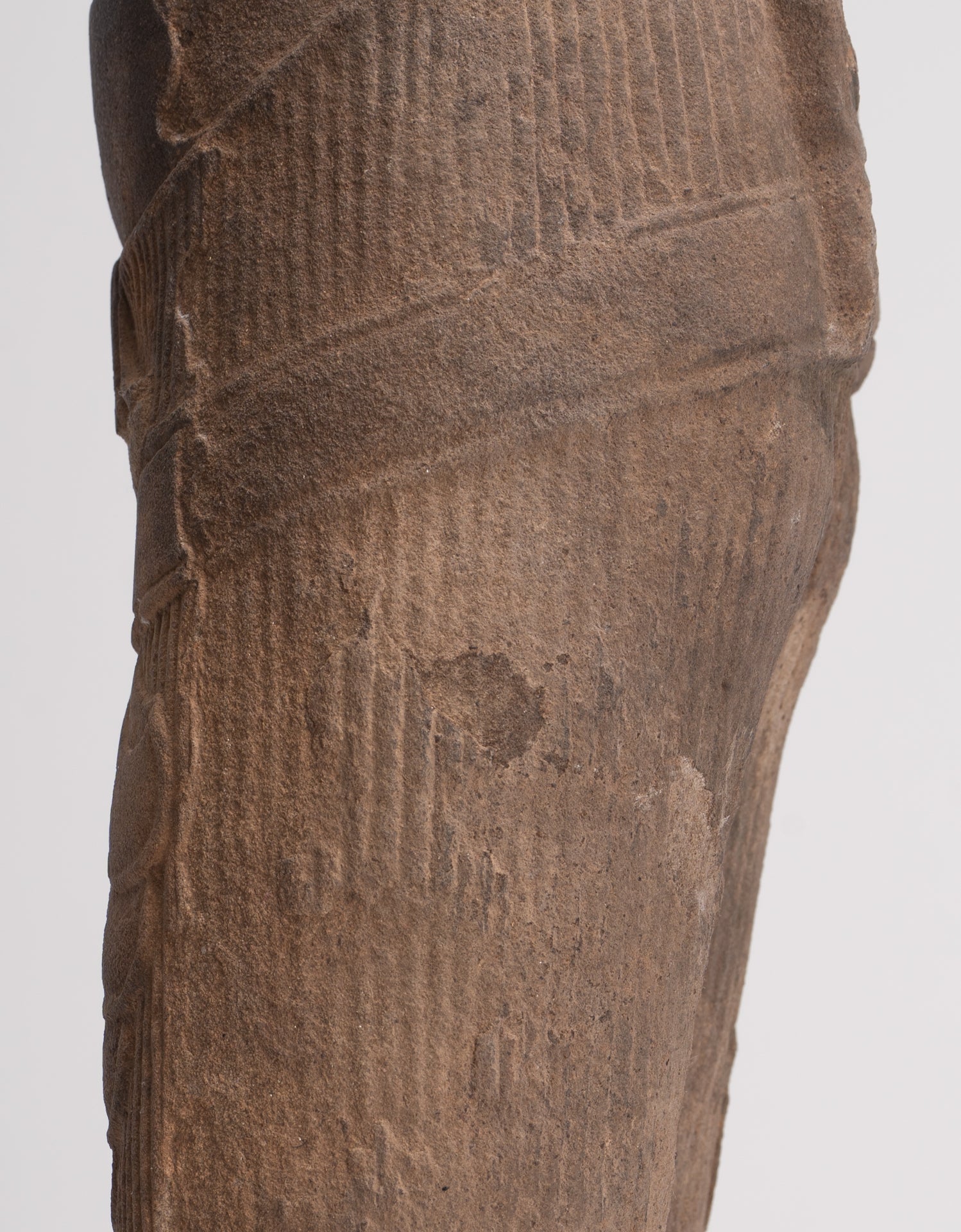 Antique Khmer Style Stone Mounted Baphuon Style Male Torso - 32cm / 13"