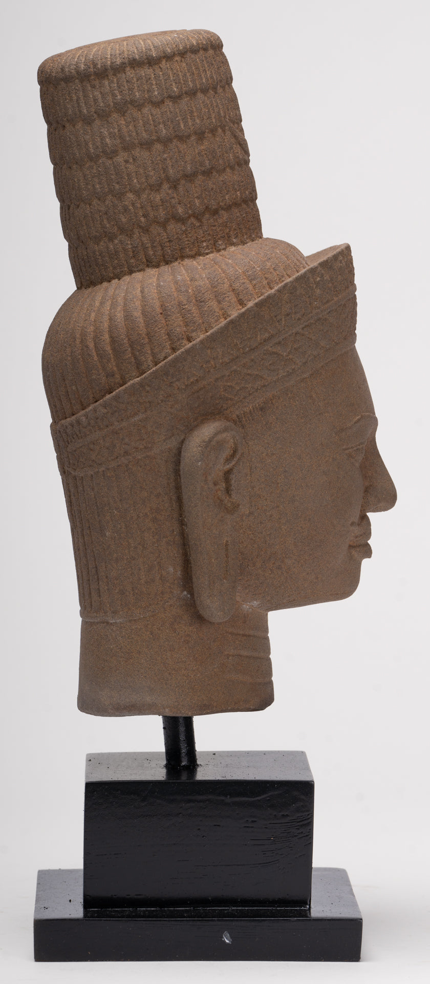 Antique Bakheng Style Khmer Stone Shiva Head Statue - The Destroyer - 35cm/14"